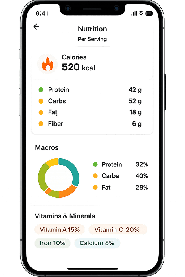 Get detailed nutrition info